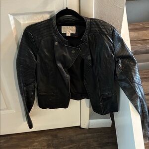 Xhilaration Women's Black Leather Moto Jacket